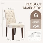 Tufted Dining Chairs Set Of 2  Accent Parsons Diner Chair Upholstered Fabric