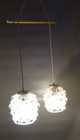 Old Pendant Lamp 2-light Bubble Glass Vintage Ceiling Lamp 60s