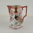 Antique Kutani Japan Porcelain Tea Pot   Lid Floral Peacock Hand Painted Signed