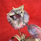 Vtg Mcm Brutalist Brass Metal Flower Lilly Sculpture Decor Grasshopper Mantis
