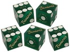Genuine Binion s Las Vegas Casino Dice Green Frosted Set Of 5 Matching Serial  s