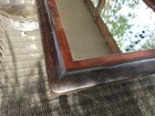 Antique Asian Carved Dark Wood Dragon Serpents Ball Art Wall Mirror Glass Damage