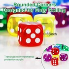 100pcs Colored Dice Set Translucent 6-sided Dice For Board Games Classroom Party