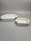 Set Of 2 Le Creuset 9    5 5  White Square Stoneware Baking Casserole Dish