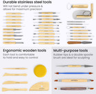 42pc Pottery Polymer Clay Sculpting Tool Set Wood Handles Steel Tips Ceramics