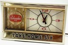 Rare  Schaefer Beer Clock - Register bar Back Topper - Working 12 5  X 7 5 