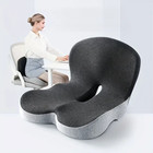 Memory Foam Seat Cushion W lumbar Support Pillow For Back   Sciatica Pain Relief