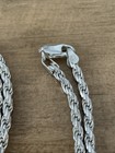 925 Italy Sterling Silver Braided Rope Chain Necklace 18    3mm