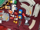 Vintage 2003-2005 Fisher Price Geotrax Working Train Lot Track Building 100 pce