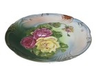Antiq Moschendorf Porcelain Hand Painted 12 5  Platter Pink Yellow Roses Bavaria