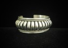 6  X 25mm Priscilla Apache Solid Sterling Ribbed Cuff Bracelet  Flawless 