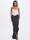 Miss Circle Women Tamryn Black   White Polka Dot Sweetheart Maxi Dress