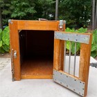 Vintage Wooden Pet Carrier Crate Kennel Portable Dog Cat Travel Cage