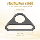 6pcs 1 5 Inch Triangle Buckle Adjuster D Ring Triangle Buckles Black