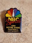 Vintage Nbc Peacock Lapel Pinback Button Notre Dame navy October 1994