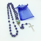 Saint St michael Archangel Blue  Rosary San Miguel Arc  ngel Necklace Protection
