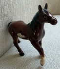 Lefton Vtg Porcelain Blue Ribbon Champion Brown Chestnut Horse Figurine 1950s