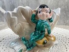 Lefton Winking Elf Pixie Sitting On Mushroom - Planter -  818 -vintage - Japan