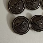 Lot 6 Prada Vintage Designer Black   Silver  Button 17 Mm