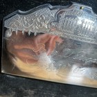 Antique Victorian Coffin Plate Casket Plaque Mourning Funeral Black Velvet - Z2