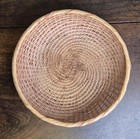 Vintage Woven Wicker Basket Round Shallow Farmhouse Rustic Decor Storage 10 In 