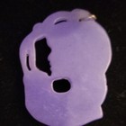 Purple Jade Carved Oval Cameo Pendant Charm W  Top Loop  Beauty   Flowers Theme