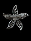 Beautiful Huge Starfish Flower French Barrette Rhinestones Beautiful Artistic