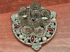 Vintage 5 Tube Lipstick Holder For Vanity With  Stones And Pearls