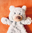 Demdaco Baby Blue Teddy Bear Security Blanket Lovey Rattle Plush 14  Nwot