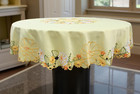 Colorful Floral Embroidered Cutwork Tablecloth By Decorating Touch 72   Round
