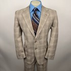 Jcpenney Leisure Suit Mens 44 Jacket 36 28 Pants Vintage 70s Disco Mcm Mod Plaid