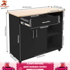 Multi-functional Kitchen Island Cart With Storage Rack Rolling Table   4 wheels