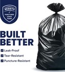 50ct 55-60 Gallon Trash Bags 1 5 Mil Black Heavy Duty Garbage Liners