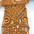 Vintage Large Jute Macrame Owl Wall Hanging Decor Boho