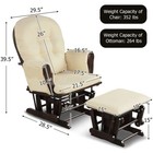 Costway Wood Baby Nursery Rocking Chair Glider And Ottoman Cushion Set Beige