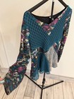 Womens This N That Multicolored Long Sleeved Patchwork Blouse Size M