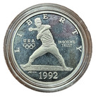 1992 S Olympic Baseball Commemorative Silver Dollar Proof Coin In Capsule