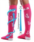 Sls3 Butterfly Compression Socks - Xs s - 20-30mmhg - Shoe Size 6-8 - Blue