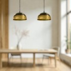 Vintage Copper Dome Pendant Light     Handcrafted Oxidized Brass Hanging Lamp