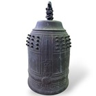 Antique Japanese Bronze Temple Bell Large Meiji 19th C Buddhist Bonsho 22 In
