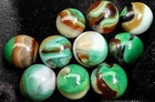 X10 Jabo 2004 Fall Classic Marbles Nm To Mint Green Brown White Blue  56  -  63 
