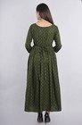 Green Kurta Women Polka Dot Flared Anarkali Kurti Gown Dress New