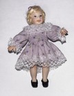 Dollhouse Miniature 1 12 Young Girl Porcelain Blond Lavender Dress 12856