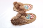 Vintage Cree Indian Floral Leather Beaded Moccasins Native American 9 5 