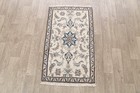 Ivory Wool Hand-knotted Traditional Foyer Rug 3x5 Floral Accent Carpet