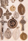 22 Catholic Medals Cross Crucifix Sterling Silver Pendant Italy Roma Christian 