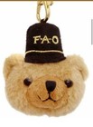 Nwt Fao Schwarz Bear Plush Keychain Beige Black