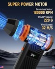 Eveage 180000rpm Electric Air Duster - 4-gear  Led Display  5000mah Cordless