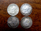 Canada Genuine Four Different  5 Cent Silver Coins  12 R2