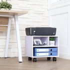 Printer Stand On Wheels Mobile Under Desk Work Cart  White